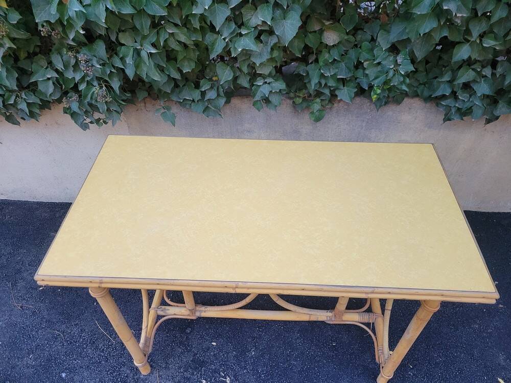Vintage rattan table