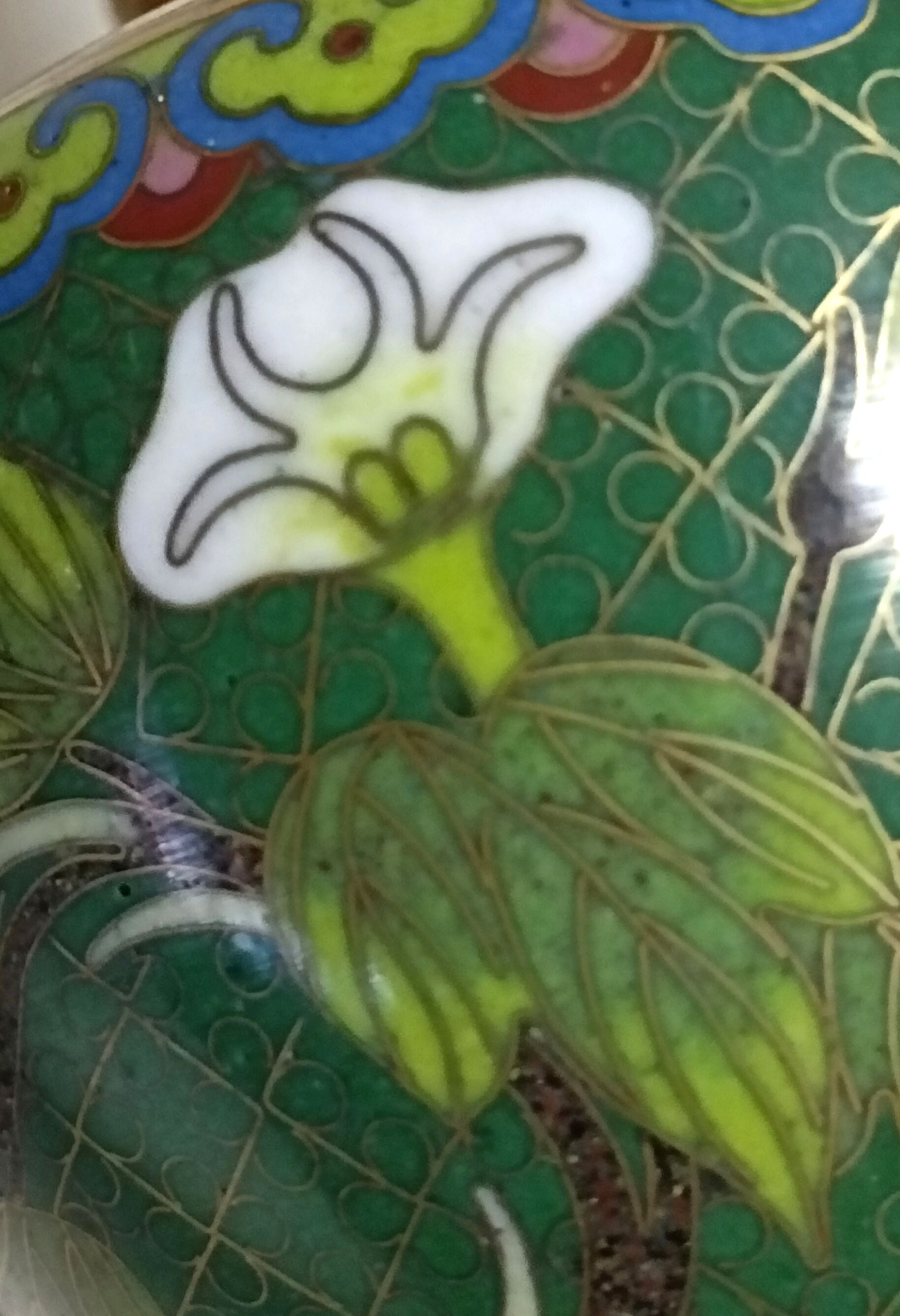 Pair of Asian enamel cloisonné vases