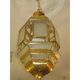 Traditional Moroccan hanging lantern in glass and metal.