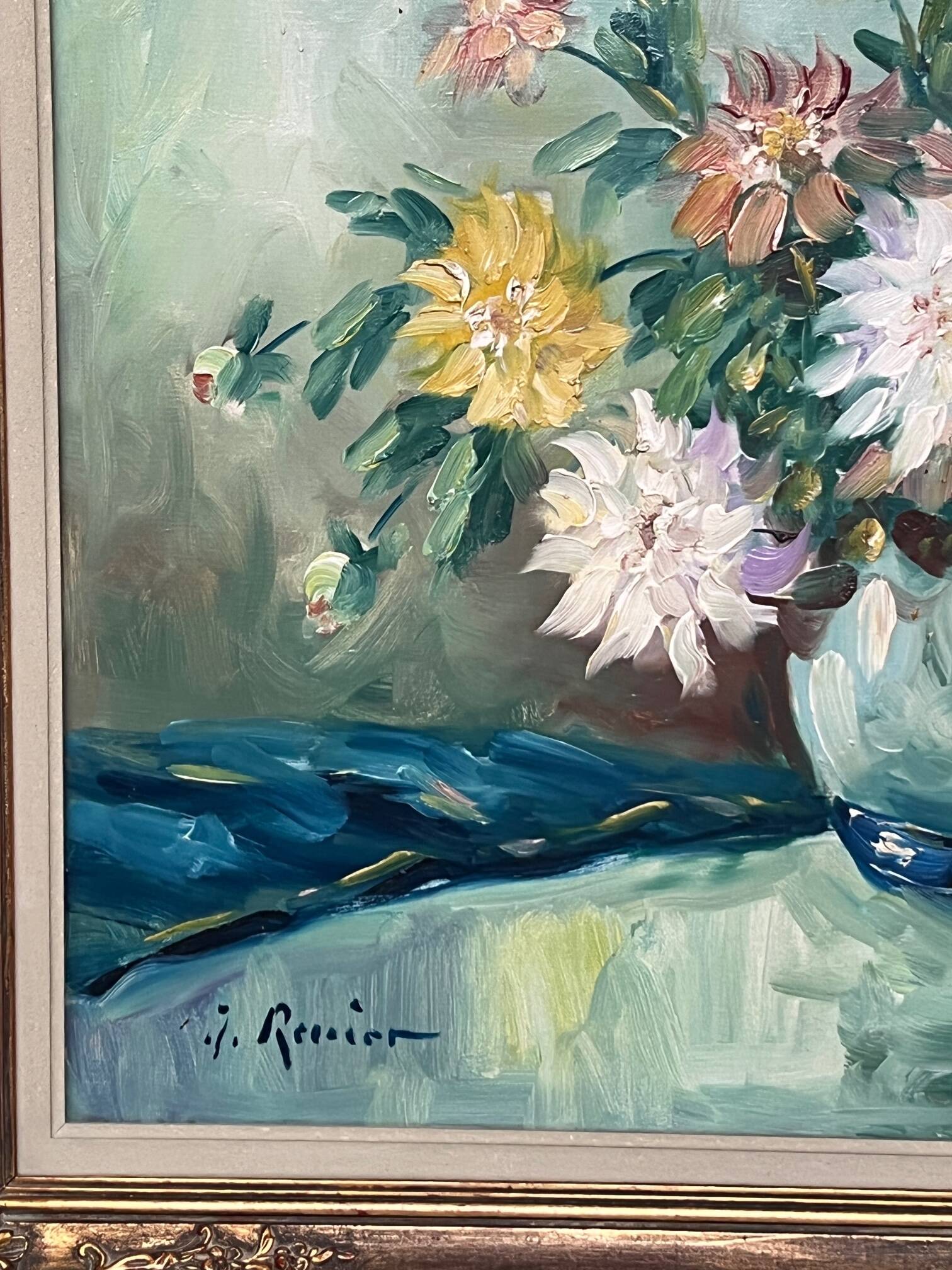 Still life with flowers signed.