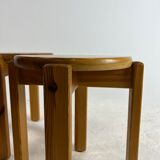 Mid-century stool trio, 1970