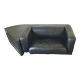Canapé gradual lounge cuir noir Cini Boeri - knoll/gavina