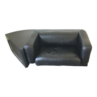Cini Boeri Sofa Gradual Lounge Black Leather Knoll/gavina