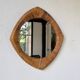Woven wicker mirror French Riviera 1960