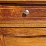 Louis XVI style bedside table in walnut and marble