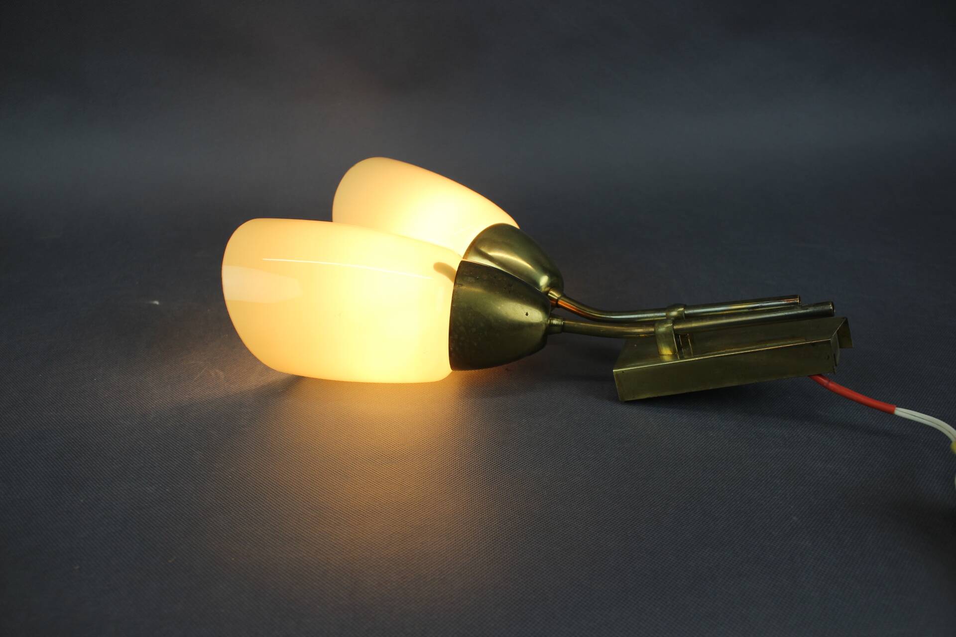 Wall lamp in brass and glass by Kamenický Šenov, Czechoslovakia, 1960.