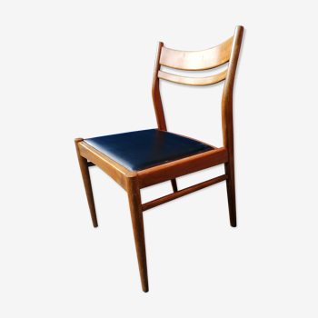 Chaise style scandinave teck et simili vintage 50 60 s