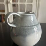 large blue ceramic pitcher
