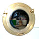 Vintage Hublot mirror in brass 30 cm in diameter