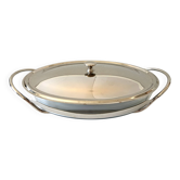 Elegant Table Art Marinex Serving Dish Made in Brazil Silver Metal