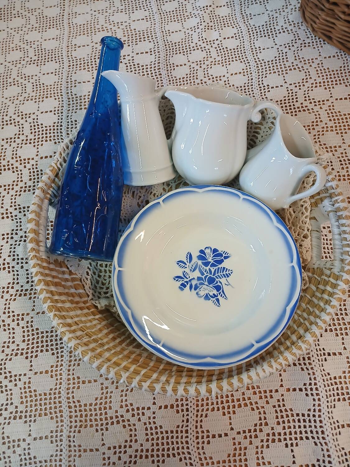 6 mismatched antique soup plates