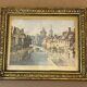 Framed antique engraving under glass