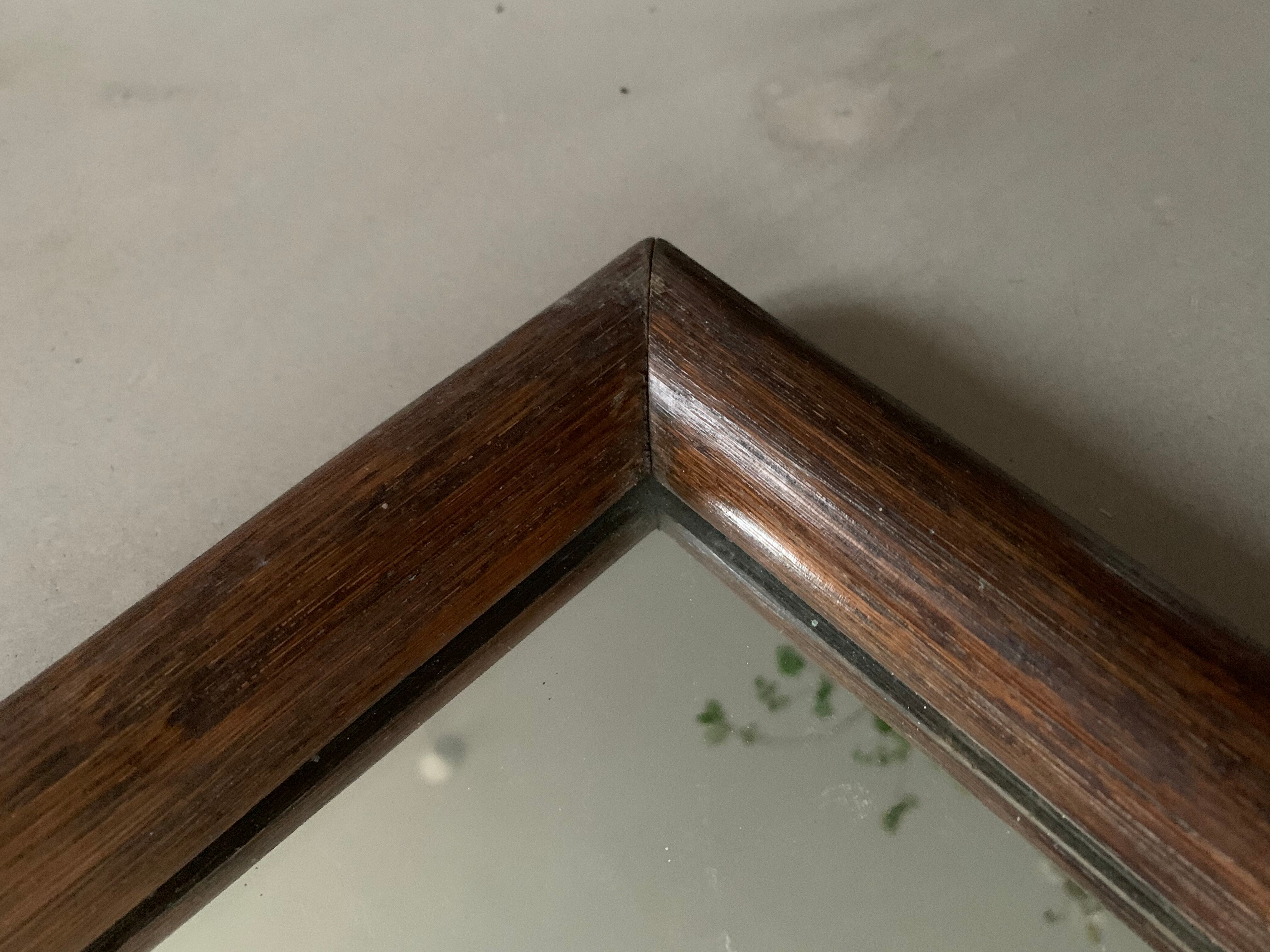 Miroir en bois ancien, 49x34 cm