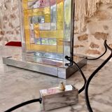 Bd Lumica lampe de table laiton/ chrome , 1970s