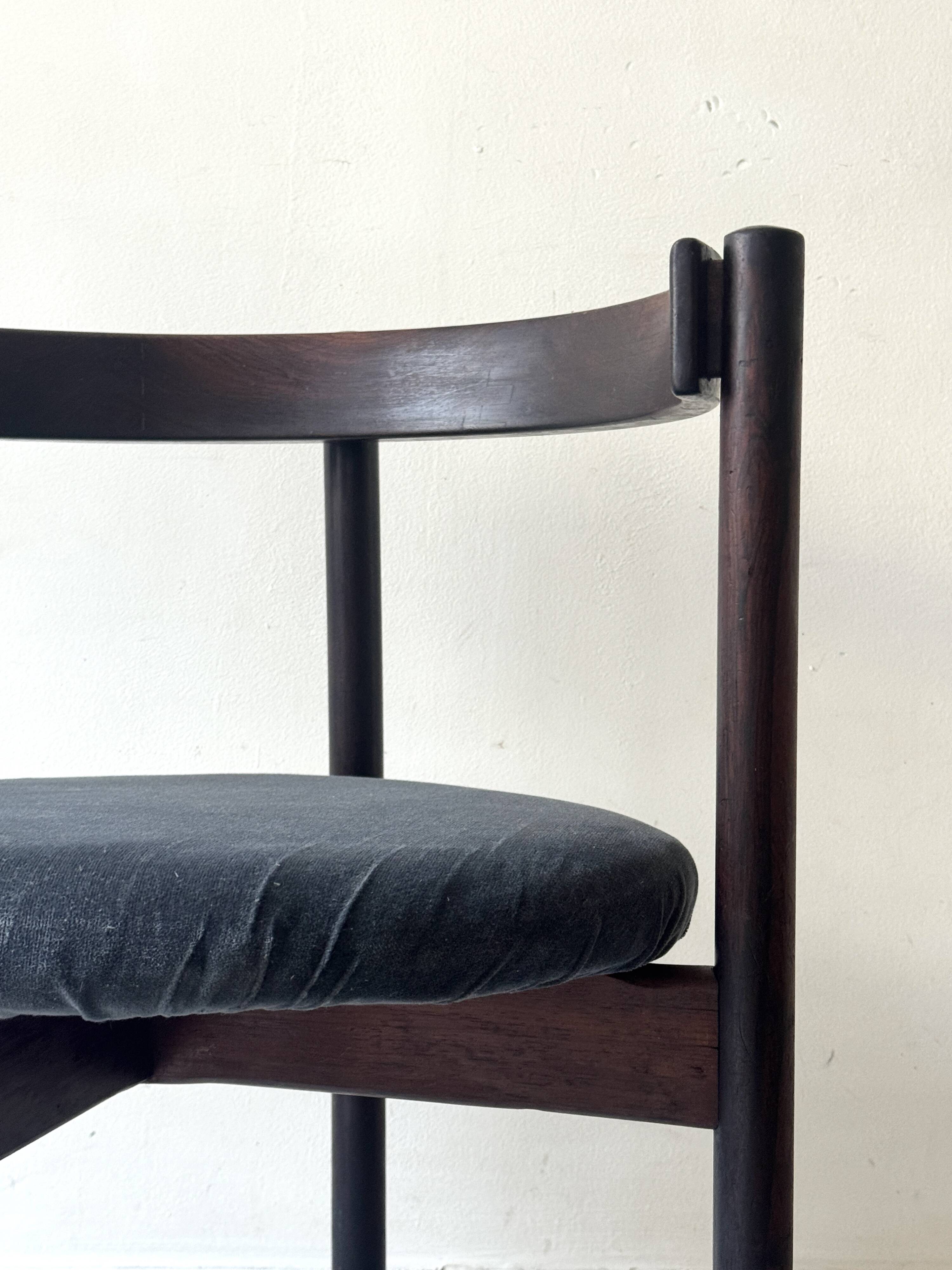 Round chair in rosewood by Hugo Frandsen for Børge M.S., Denmark 1970