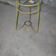 Vintage green circular iron jardinière from Hungary, 1940s, with a tripod base.