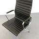 Black leather Ea-109 armchair by Charles Eames for Vitra