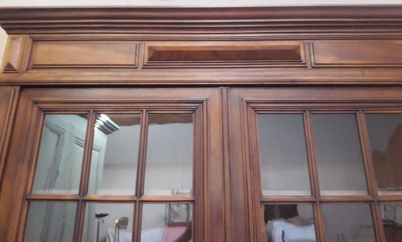 Walnut display cabinet 19th century H234cm
