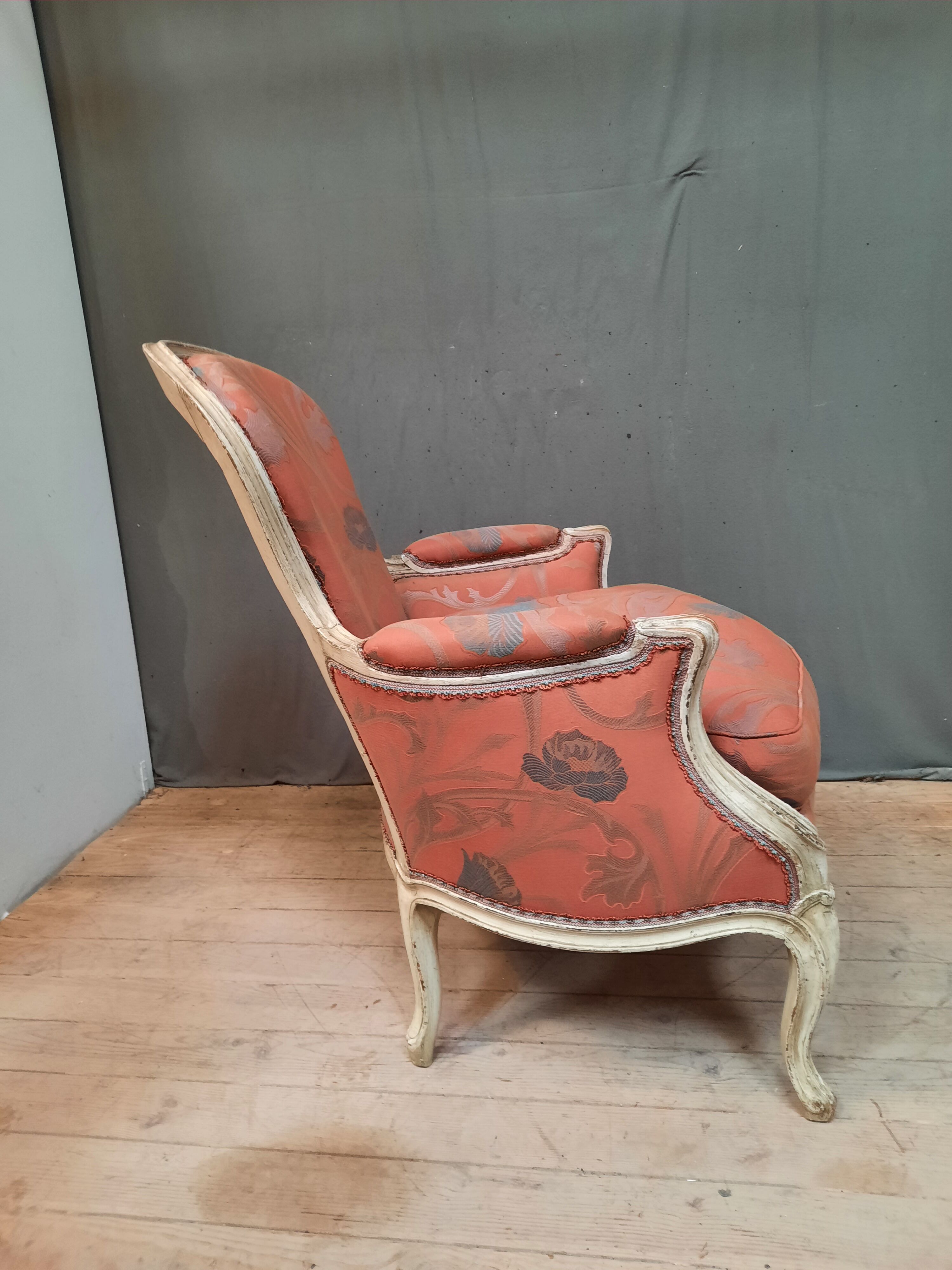 Bergere upholstered in Louis XV style