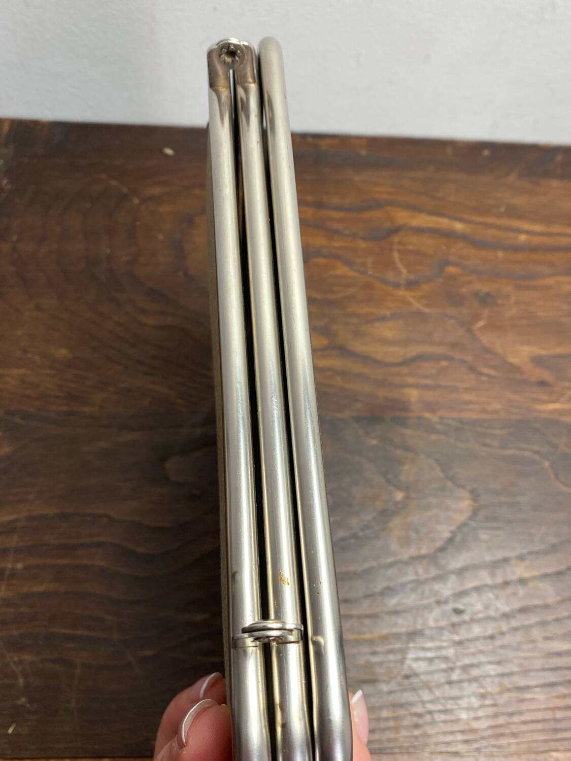 Triptych barber mirror, 1960, houndstooth back