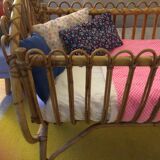 Vintage rattan cradle
