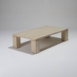 Rectangular travertine coffee table, 1970s