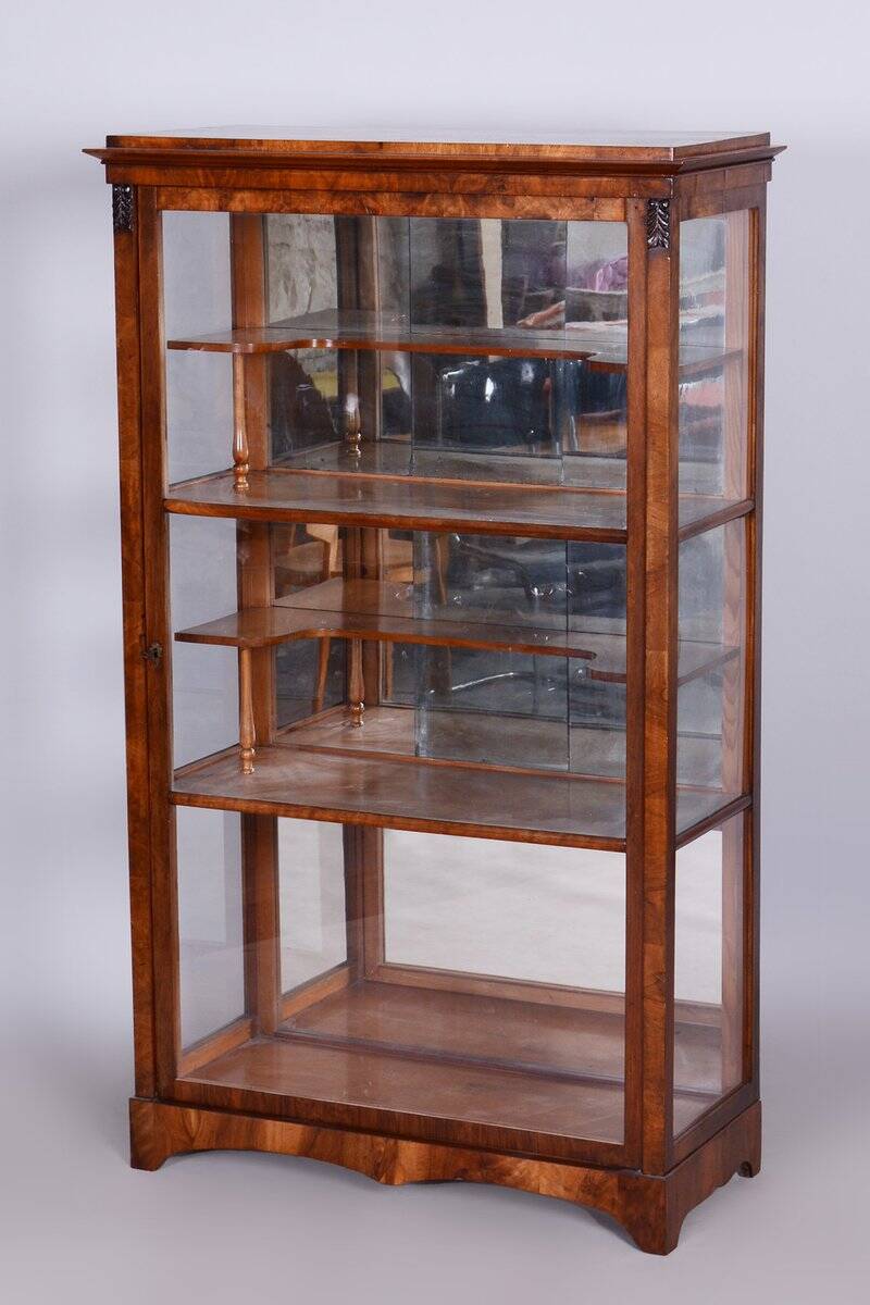 Biedermeier Display Cabinet in Walnut, 1830s