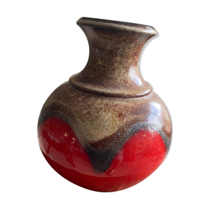 Vase 1900 lave rouge