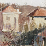 Watercolor Claude Lyr, My garden at Easter