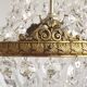 French Empire Style 3 Light Bronze Montgolfier Crystal Basket Chandelier