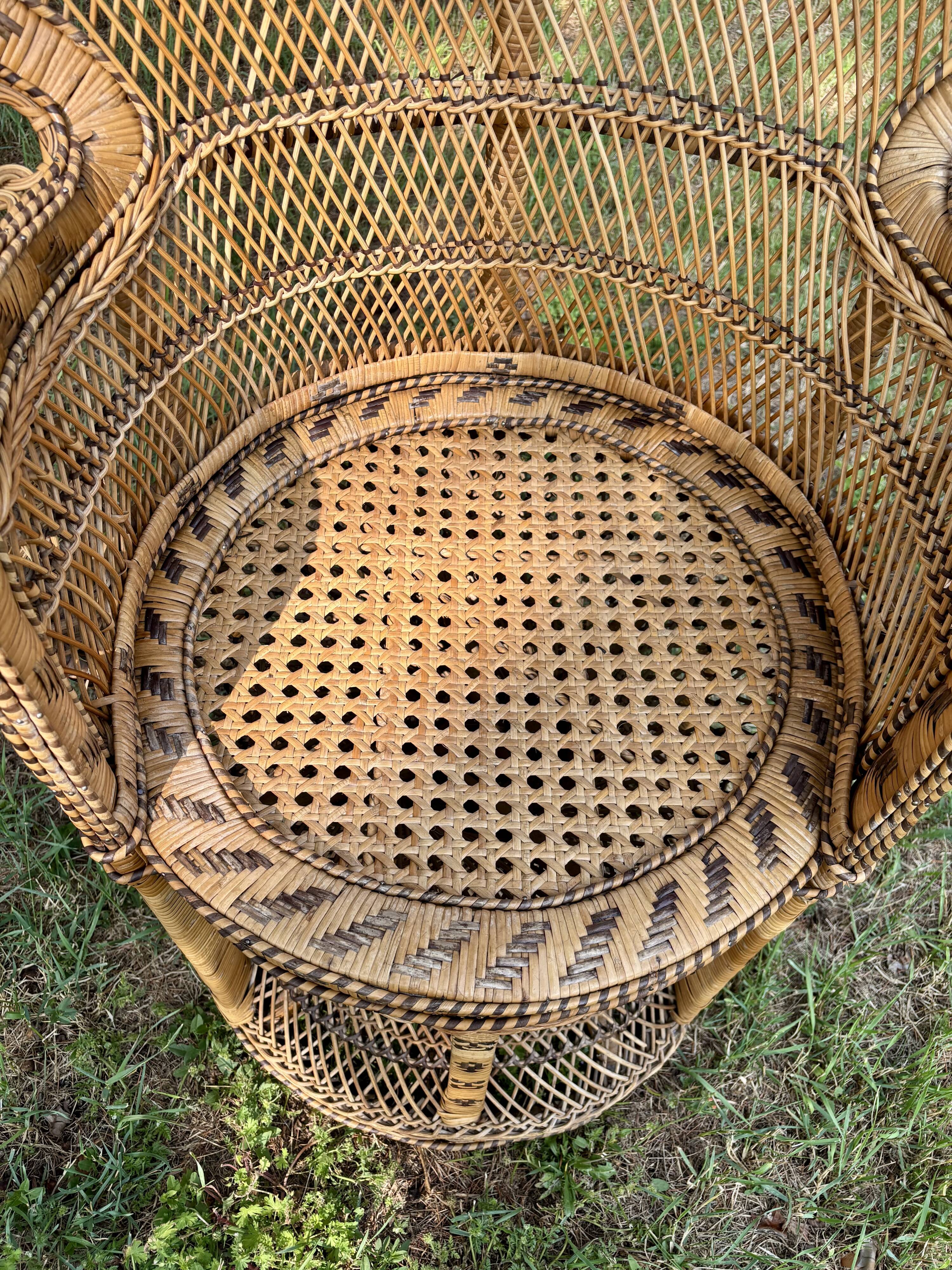 Emmanuelle armchair, Peacock model, 1970s vintage