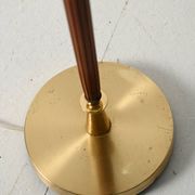 Teak and Amber colored Glass Floor Lamp