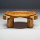 Brutalist Pine Wood Coffee Table, Sweden, 1970s