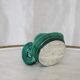 Vintage green slip ceramic candle holder