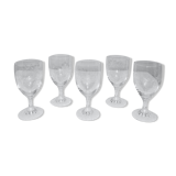 5 verres à vin 12cl en cristal