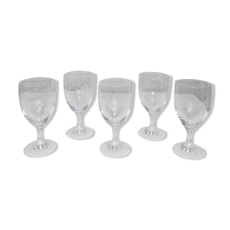5 12cl crystal wine glasses