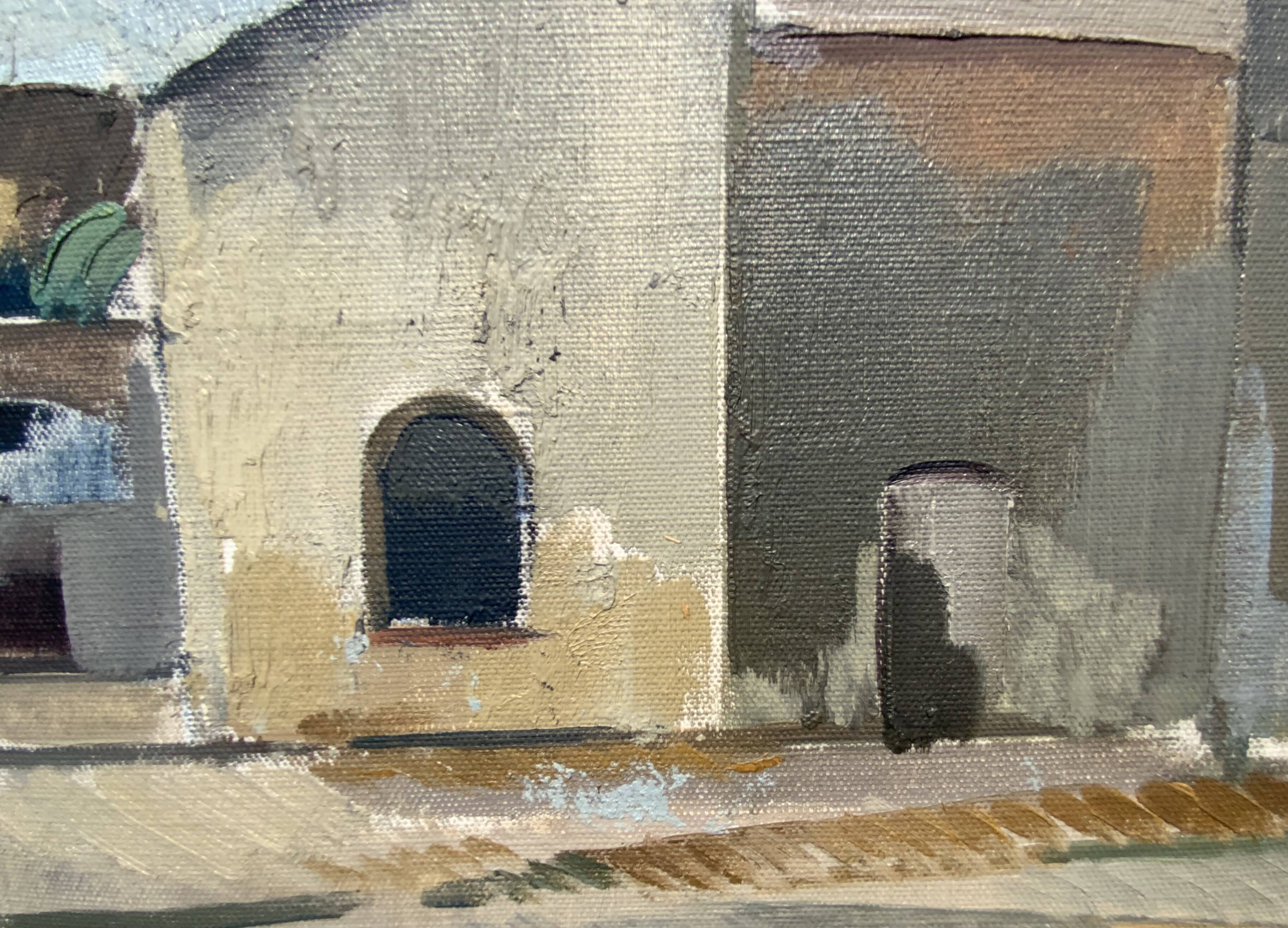 Huile sur toile vintage signée moderniste Gustav Adolf Johansson années 1960