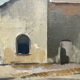 Huile sur toile vintage signée moderniste Gustav Adolf Johansson années 1960