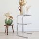 Side table - chrome and smoked glass table - vintage design