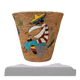 Glazed ceramic cache-pot with Mexican decoration – Art Deco – 20th century