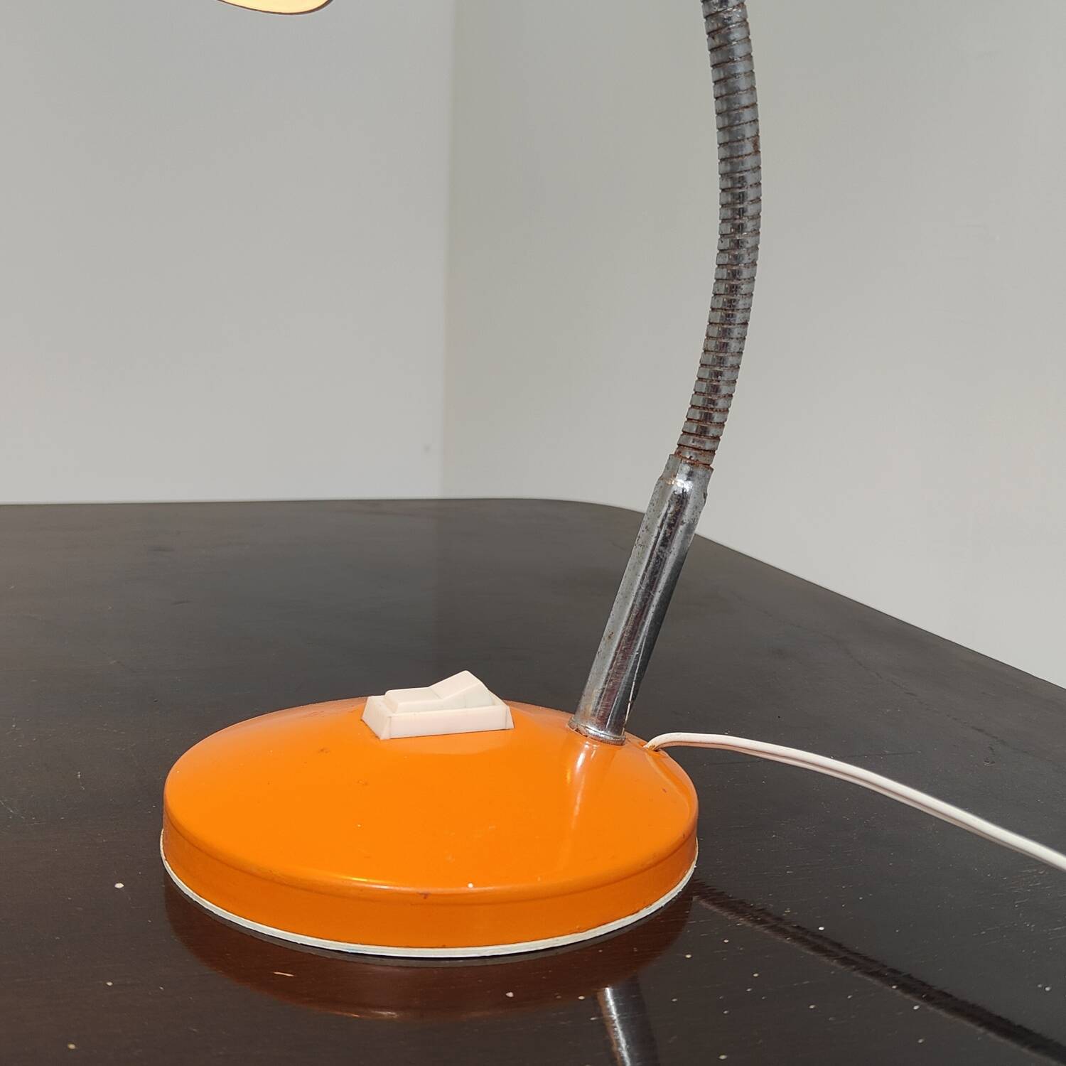 Orange and chrome articulated Cocotte lamp France 1970