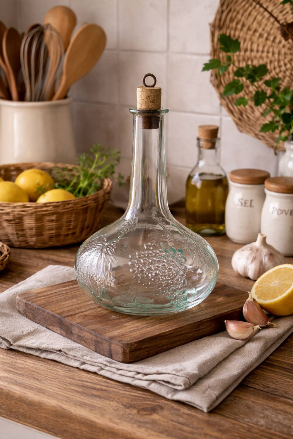 Carafe with vine motifs