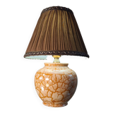 Crackle style ceramic lamp cream and varnished ocher 37x26