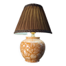 Lampe céramique style craquelé creme et ocre vernissé 37x26