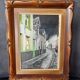 Old wooden frame worked with paint