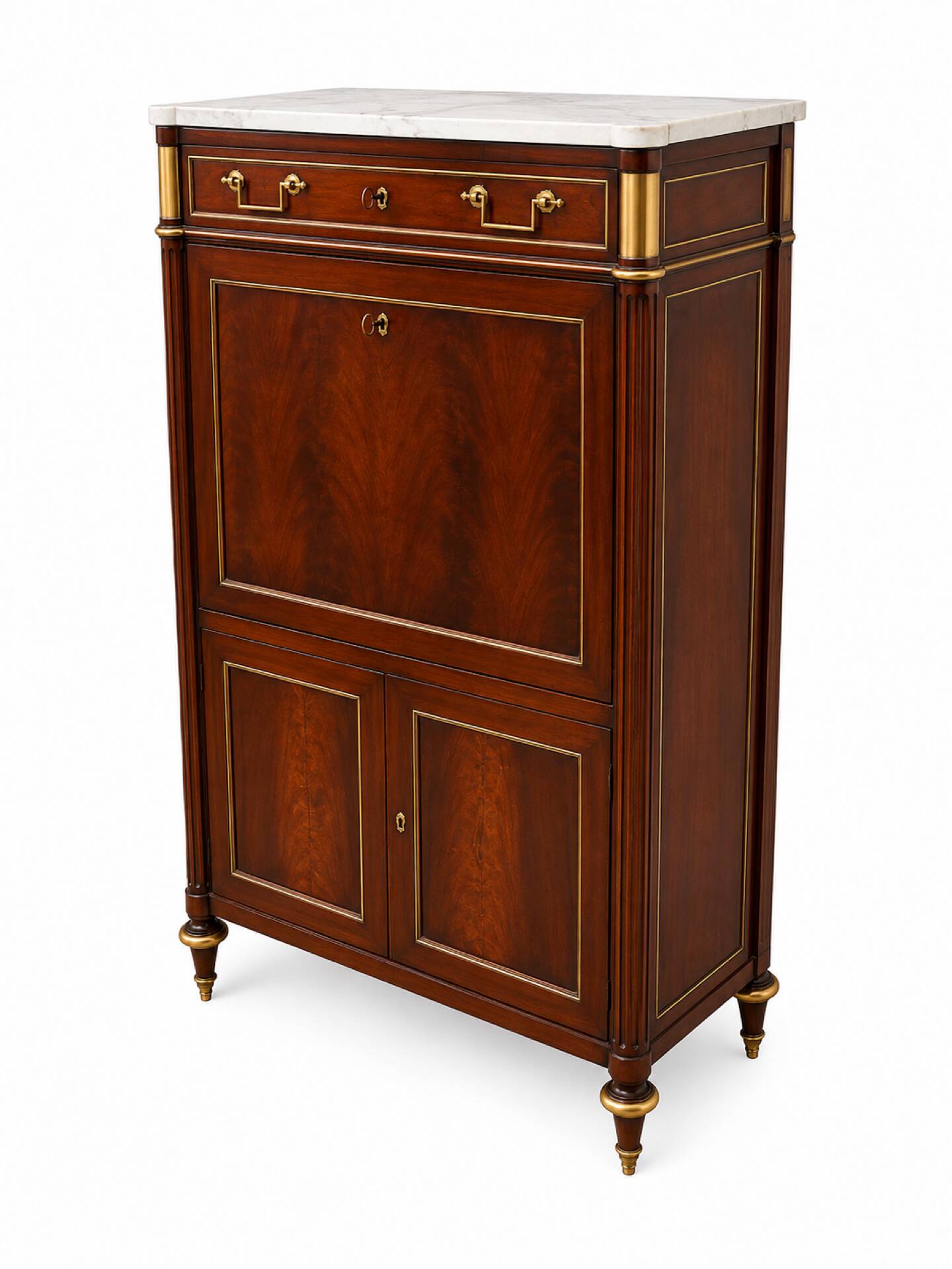 Secretary in Mahogany and Marble Louis XVI late 18th century