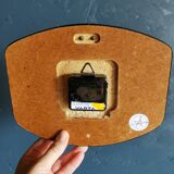 Vintage formica clock rectangular silent wall clock "Black star"