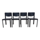 Lot de 4 chaises Matteo Grassi en cuir noir – Design italien