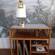 Vintage rattan vinyl cabinet