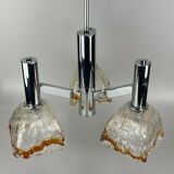 60s 70s Lamp Chrome Chandelier Chandelier Mazzega Murano Glass Design